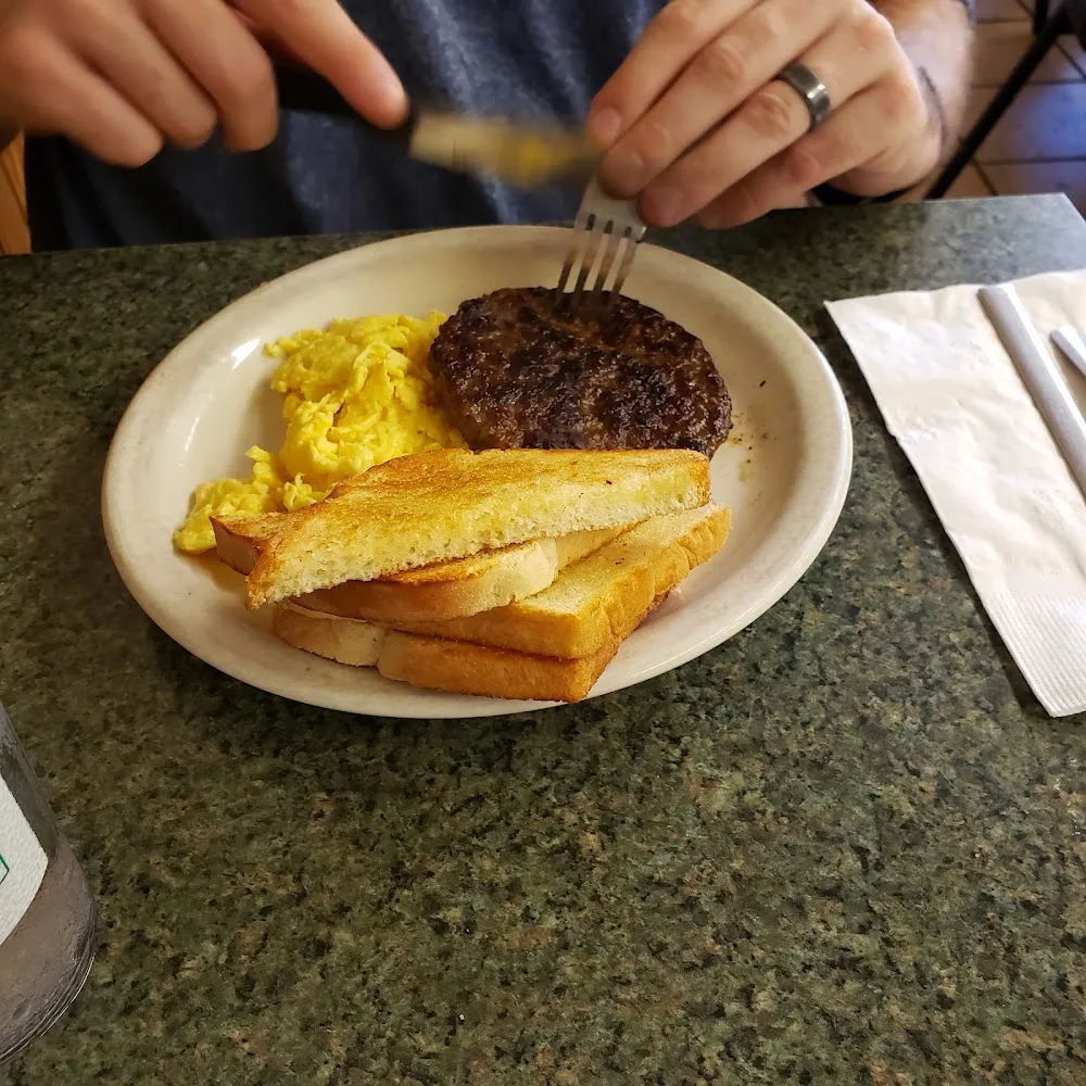Eggs and Sausage with Toast